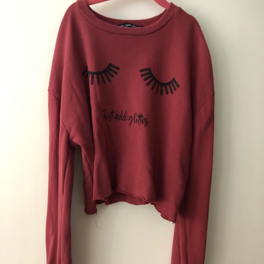 Screen print sweatshirt “ just add glitter”